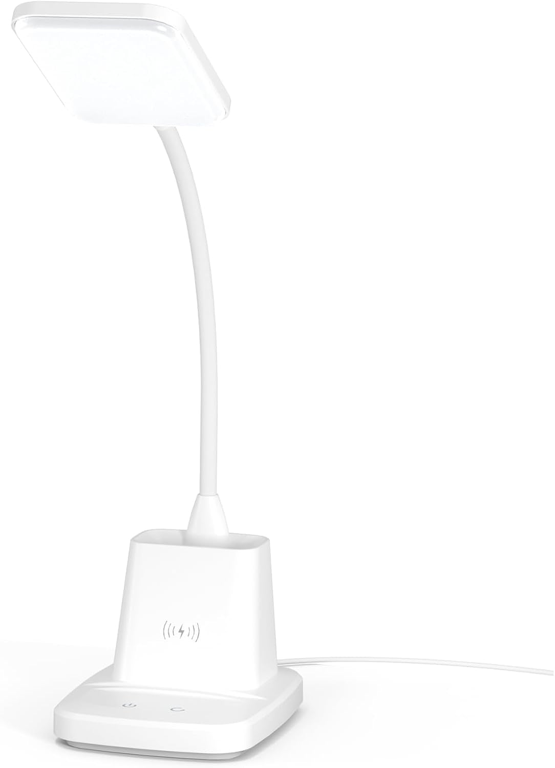 LED Desk Lamp w/ Wireless Charger & Organizer β White