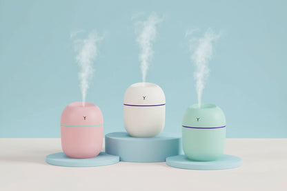 Mini Portable Ultrasonic Humidifier + Essential Oil Diffuser (USB) with LED Night Light